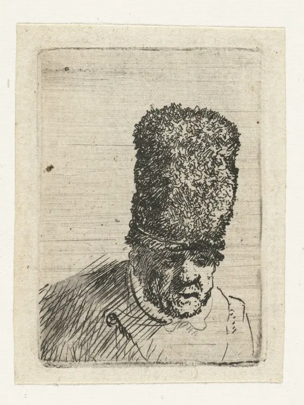 Hoofd van een oude man met hoge bontmuts Wall Art by Rembrandt van Rijn - High-Resolution Digital Print