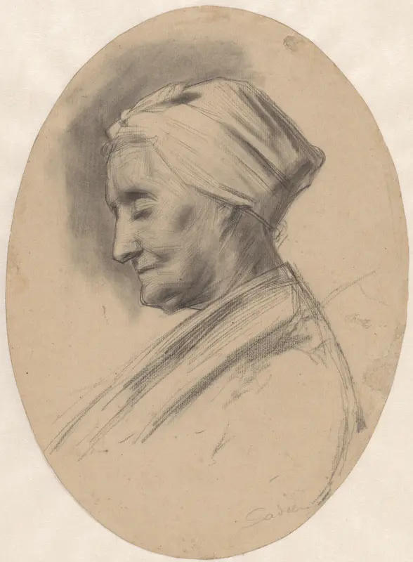Hoofd van een Scheveningse vrouw, van opzij naar links Wall Art by Unknown - High-Resolution Digital Print