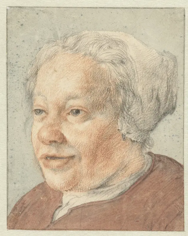 Hoofd van een vrouw, driekwart naar links Wall Art by Cornelis Dusart - High-Resolution Digital Print