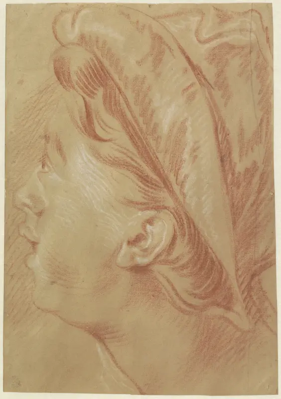 Hoofd van een vrouw, en profil naar links, met geopende mond Wall Art by Jan Anton Garemyn - High-Resolution Digital Print