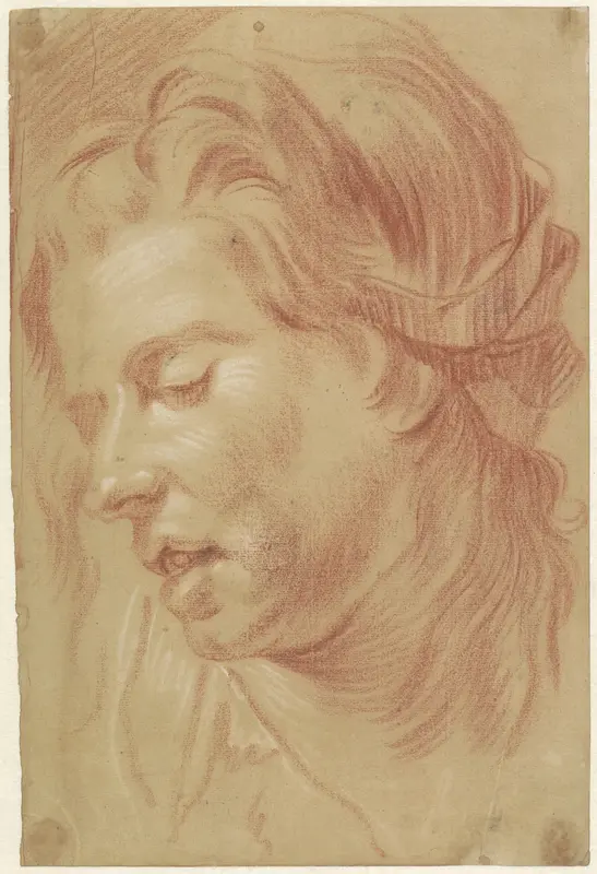 Hoofd van een vrouw met half-geopende mond Wall Art by Jan Anton Garemyn - High-Resolution Digital Print