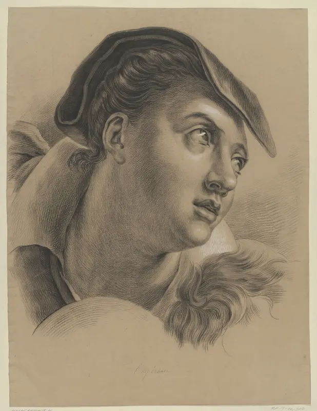 Hoofd van een vrouw, naar rechts Wall Art by Unknown - High-Resolution Digital Print