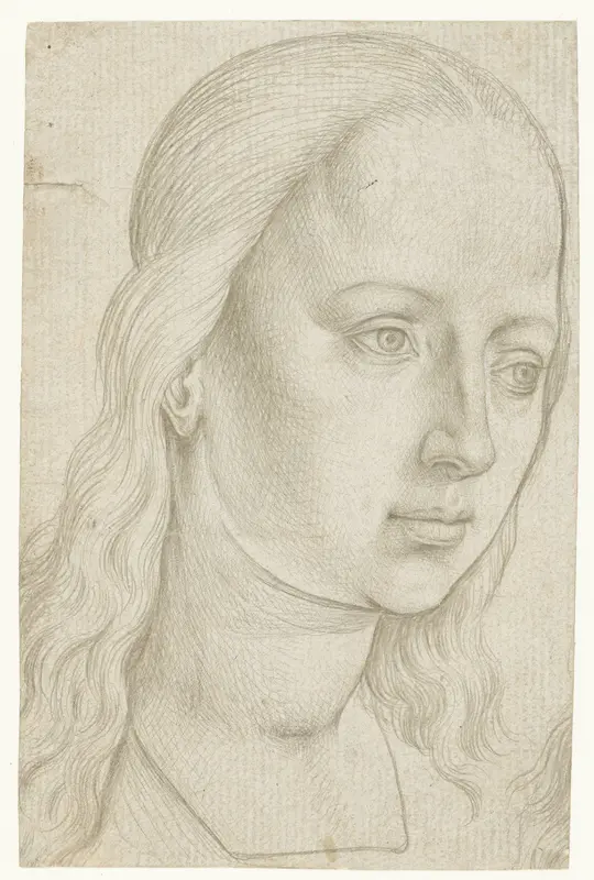 Hoofd van een vrouwelijke heilige of van Maria Wall Art by Unknown - High-Resolution Digital Print