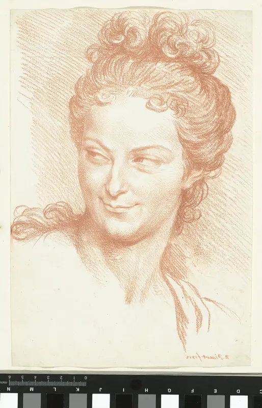 Hoofd van grijzende vrouw met opgestoken haar Wall Art by Bernard Picart - High-Resolution Digital Print