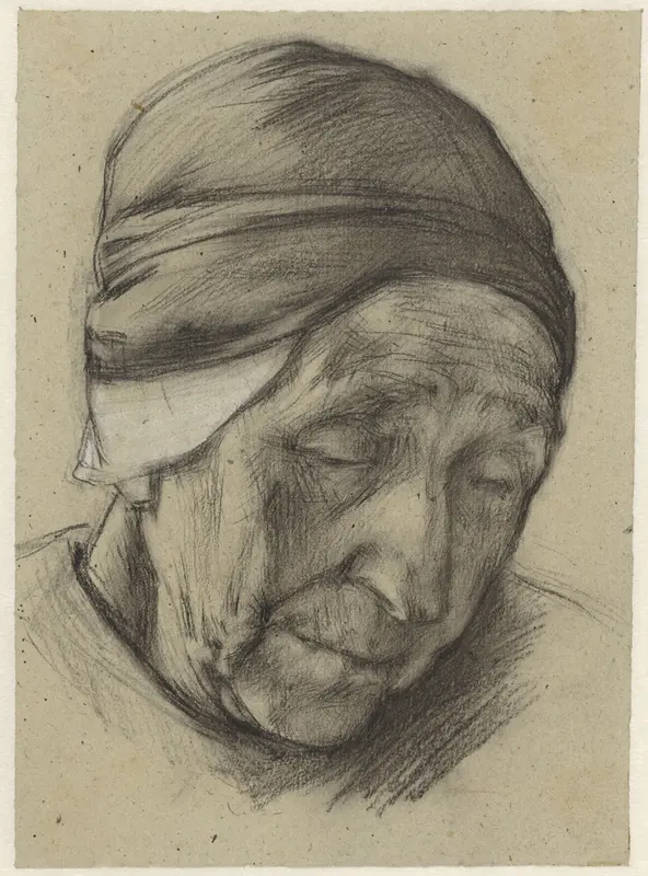 Hoofd van Jantien Klinker, driekwart gezien Wall Art by Anthon Gerhard Alexander van Rappard - High-Resolution Digital Print
