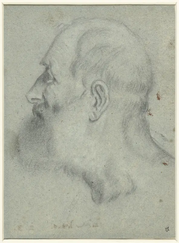 Hoofd van man met baard, in profiel naar links Wall Art by Unknown - High-Resolution Digital Print
