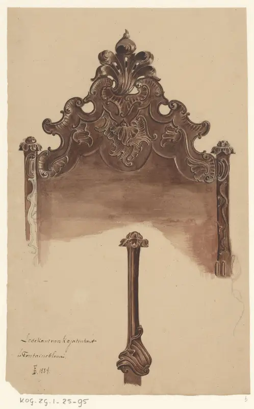 Hoofdbord van een ledikant uit Fontainebleau Wall Art by Unknown - High-Resolution Digital Print