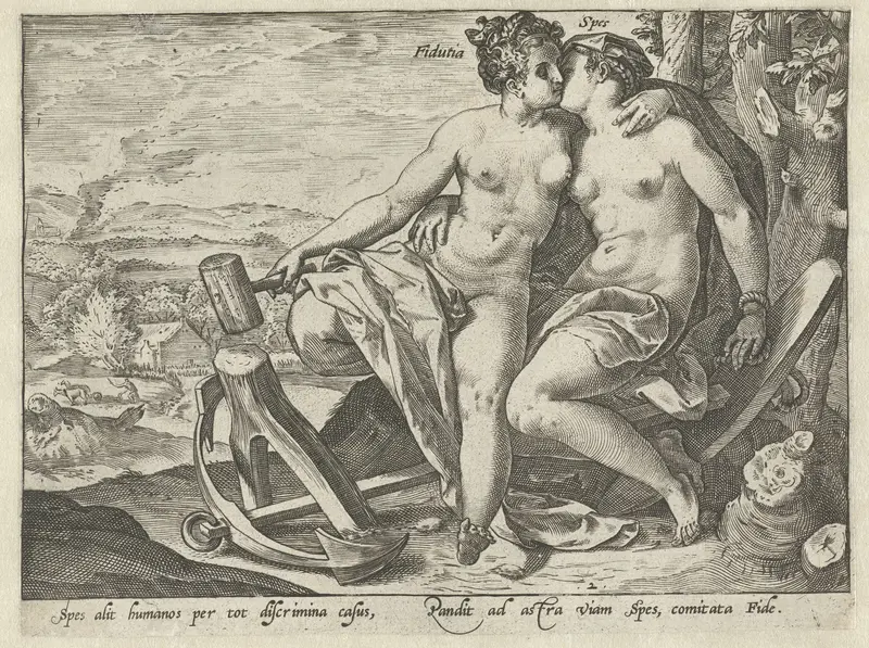 Hoop en Vertrouwen Wall Art by Hendrick Goltzius - High-Resolution Digital Print