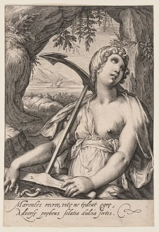 Hope, from The Seven Virtues Wall Art by Jacob Matham - High-Resolution Digital Print