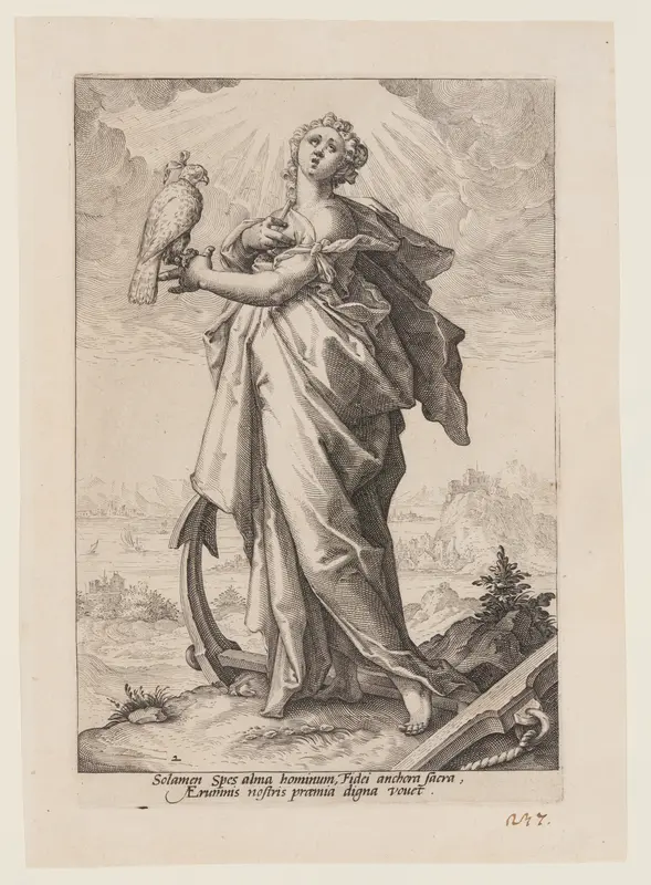 Hope, from The Virtues Wall Art by Jacob Matham - High-Resolution Digital Print