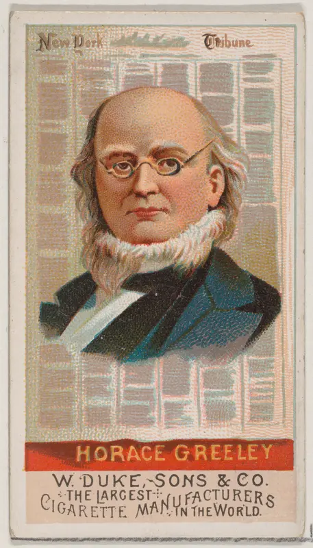 Horace Greeley, from the series Great Americans (N76) for Duke brand cigarettes Wall Art by W. Duke, Sons & Co. - High-Resolution Digital Print