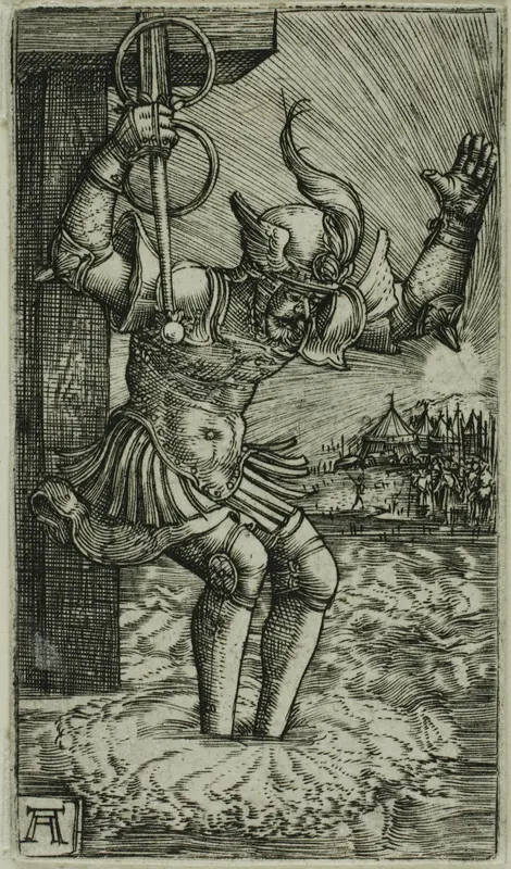Horatius Cocles Leaping into the Tiber Wall Art by Albrecht Altdorfer - High-Resolution Digital Print