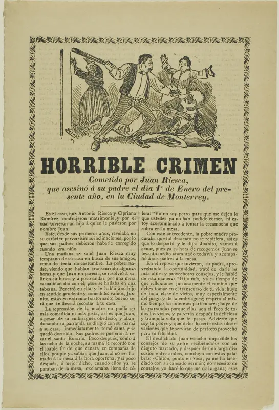 Horrible Crime Committed by Juan Riesca Wall Art by José Guadalupe Posada - High-Resolution Digital Print