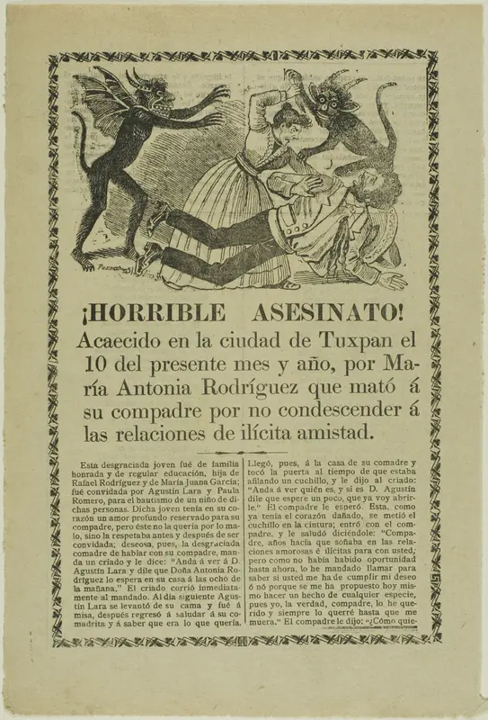Horrible Murder! Túxpan Wall Art by José Guadalupe Posada - High-Resolution Digital Print
