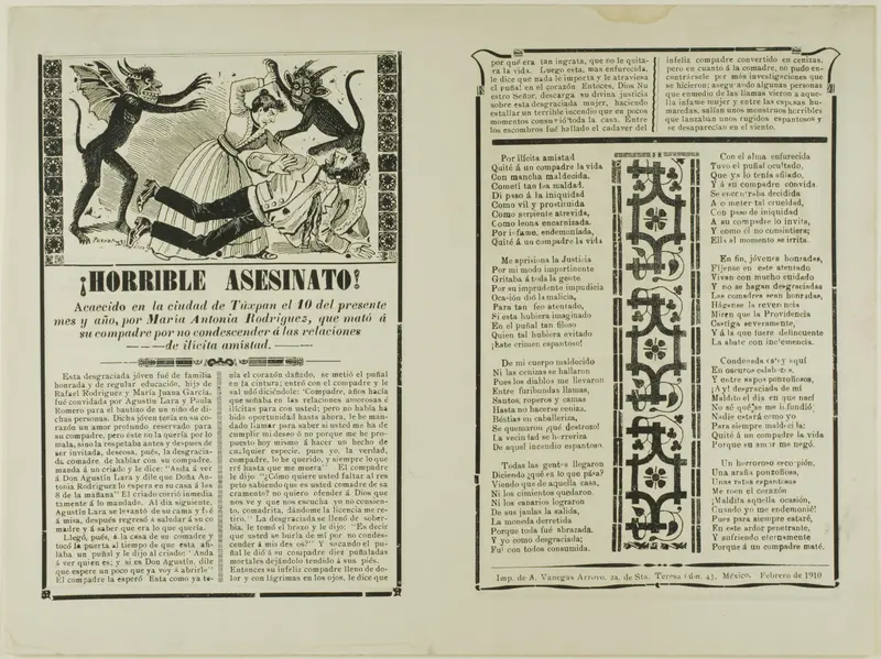 Horrible Murder! Wall Art by José Guadalupe Posada - High-Resolution Digital Print