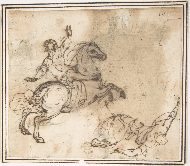 Horse and Rider Wall Art by Francesco Allegrini - High-Resolution Digital Print