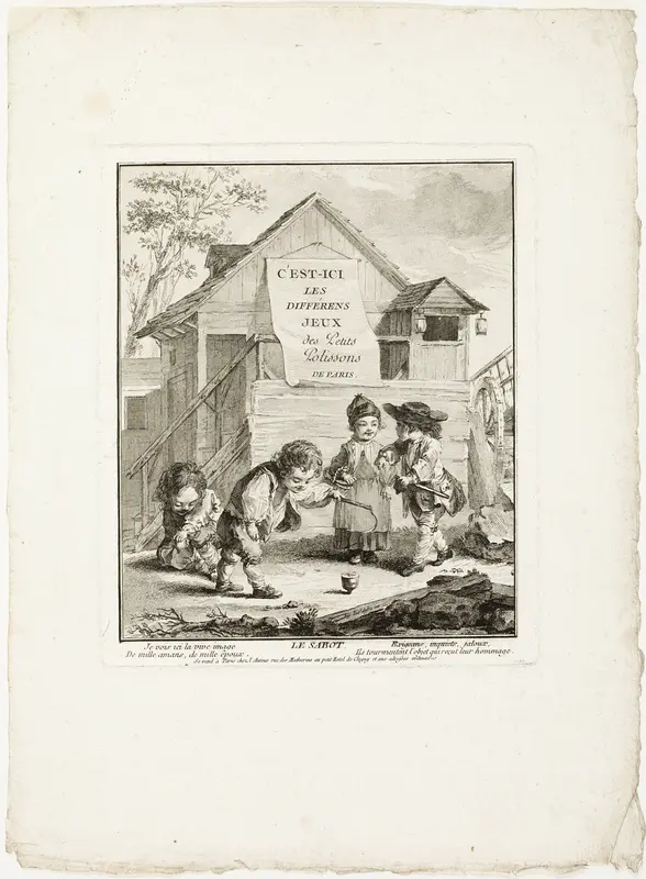 Horse Shoes, from The Games of the Urchins of Paris Wall Art by Jean Baptiste Tilliard, I - High-Resolution Digital Print