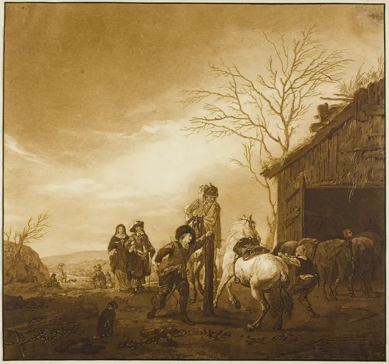 Horse Training Wall Art by Wilhelm Alexander Wolfgang von Kobell - High-Resolution Digital Print