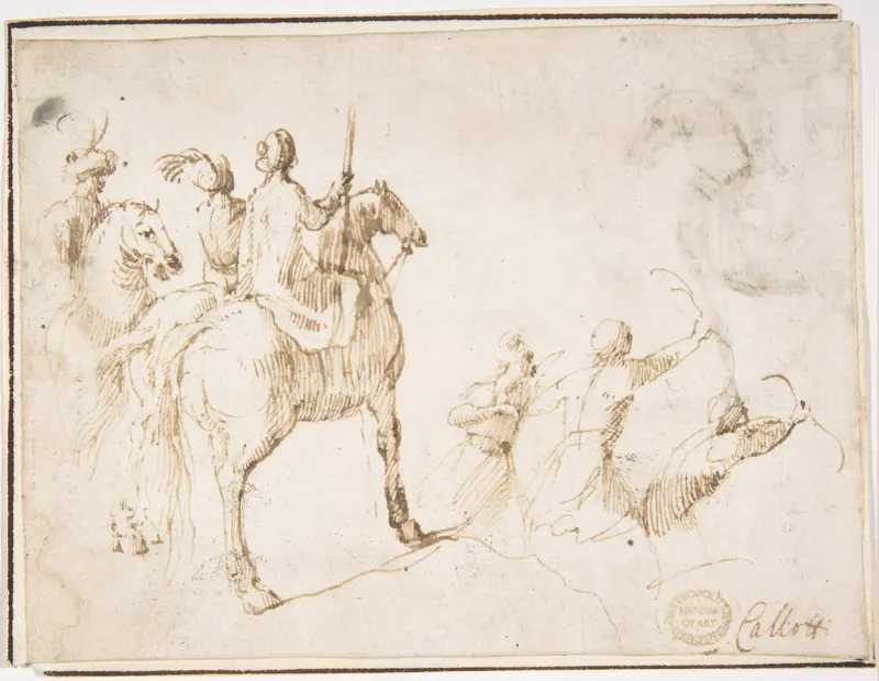 Horsemen and Archers Wall Art by Francesco Allegrini - High-Resolution Digital Print