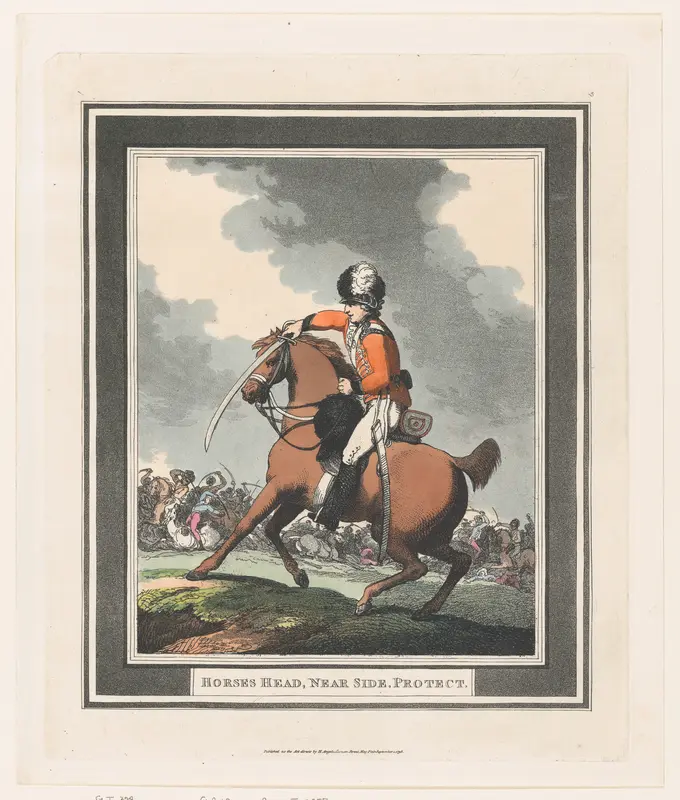 Horses Head, Near Side, Protect Wall Art by Thomas Rowlandson - High-Resolution Digital Print