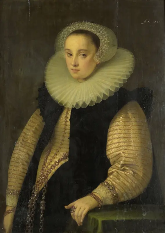 Hortensia del Prado (d 1627), Wife of Jean Fourmenois Wall Art by Gortzius Geldorp - High-Resolution Digital Print