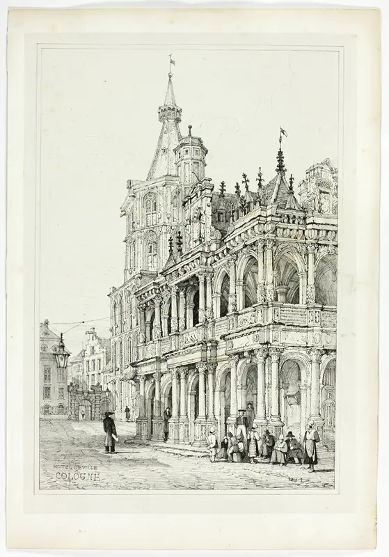 Hotel de Ville, Cologne, from Facsimiles of Sketches made in Flanders and Germany