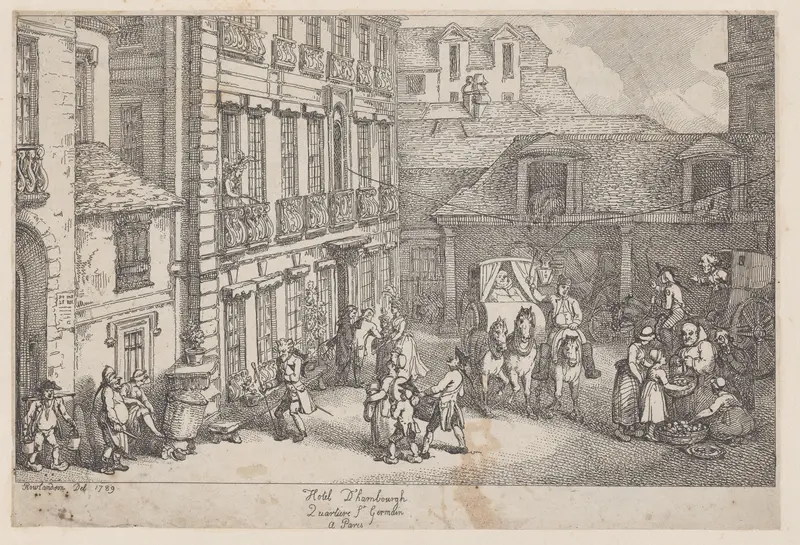 Hôtel d'Hambourgh, Quartière St. Germain à Paris Wall Art by Thomas Rowlandson - High-Resolution Digital Print