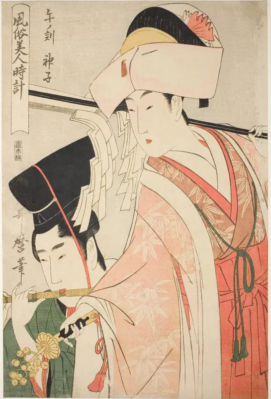 Hour of the Horse [12 am], Shrine Maiden (Uma no koku, miko), from the series “Customs of Beauties Around the Clock” ("Fuzoku bijin tokei")