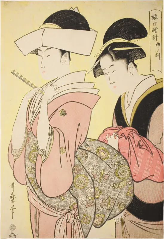 Hour of the Monkey [4pm] (Saru no koku), from the series "Sundial of Young Women (Musume hi-dokei)"