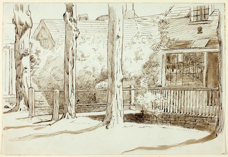 House and Old Trees Wall Art by Henry Stacy Marks - High-Resolution Digital Print