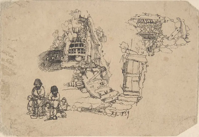House in the Rocks Wall Art by Rodolphe Bresdin - High-Resolution Digital Print