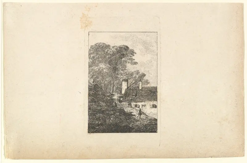 House on a Hillside Wall Art by Domenico Quaglio II - High-Resolution Digital Print