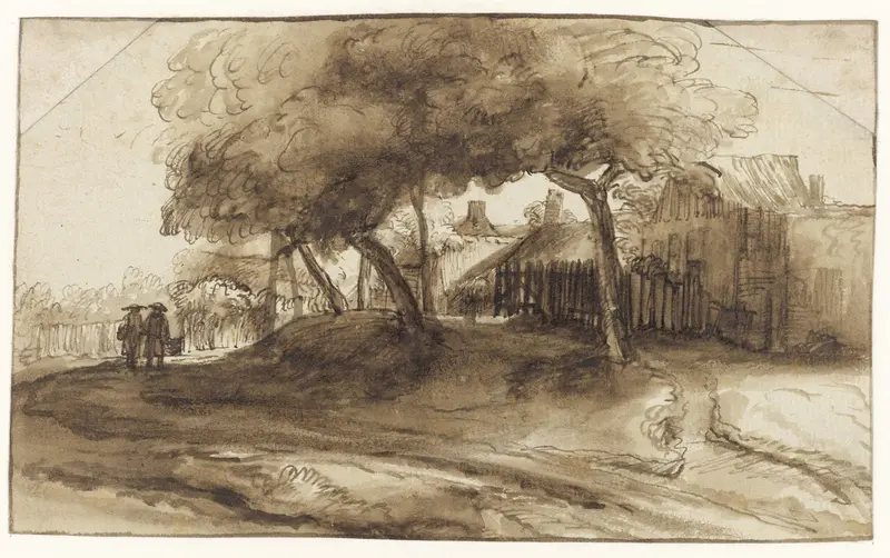 Houses and Trees on a Dike Wall Art by Unknown - High-Resolution Digital Print