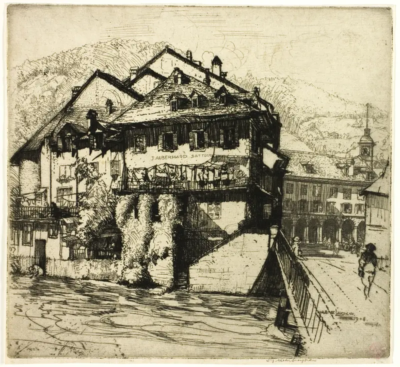 Houses on the Aare, Switzerland