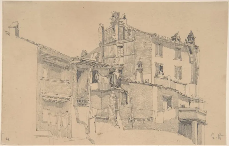 Houses on the Tiber Wall Art by Sir Francis Seymour Haden - High-Resolution Digital Print