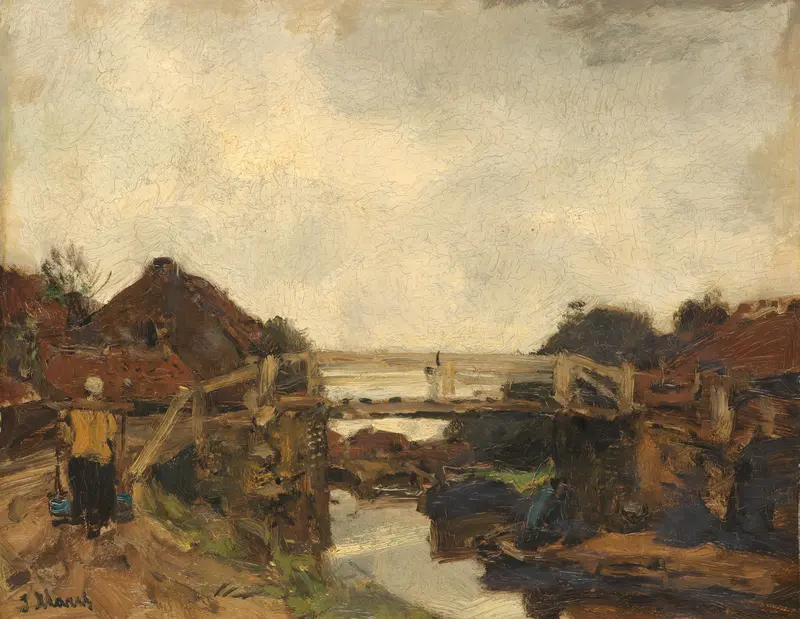 Houten brug over een vaart bij Rijswijk Wall Art by Jacob Maris - High-Resolution Digital Print
