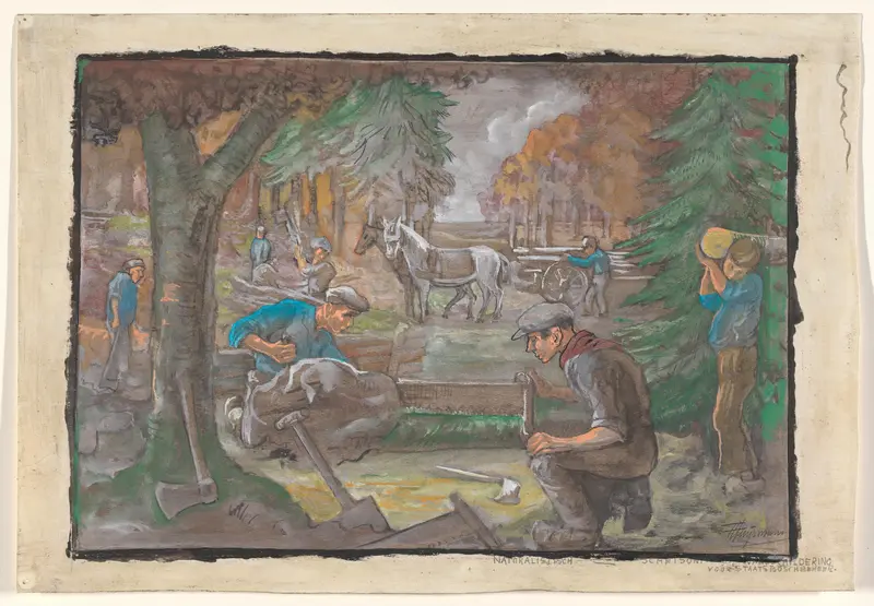 Houthakkers in het bos Wall Art by Unknown - High-Resolution Digital Print