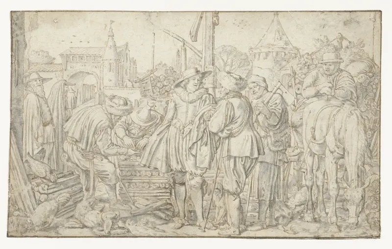 Houtmarkt Wall Art by Willem Pietersz Buytewech - High-Resolution Digital Print