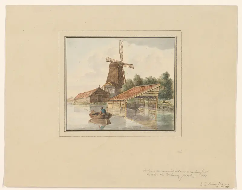 Houtzaagmolen 't Aalsmeerderwapen aan de Mennonietensloot Wall Art by Unknown - High-Resolution Digital Print