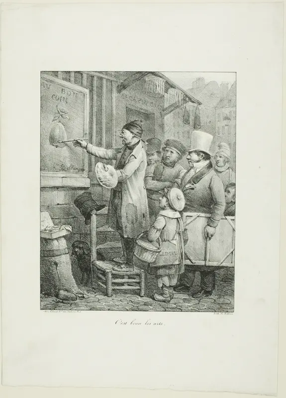 How Beautiful are the Arts, from Croquis Lithographiques...1823 Wall Art by Hippolyte Bellangé - High-Resolution Digital Print