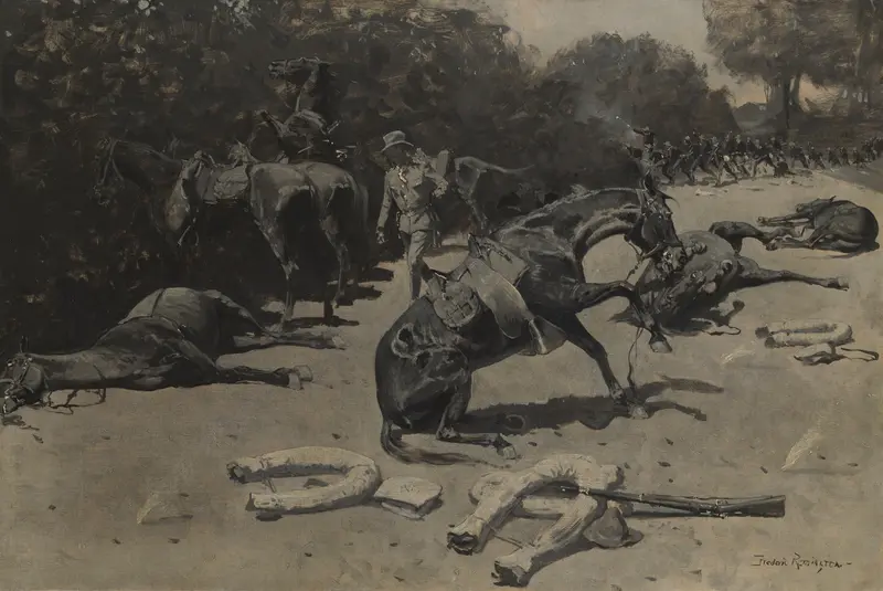 How the Horses Died for Their Country at Santiago Wall Art by Frederic Remington - High-Resolution Digital Print