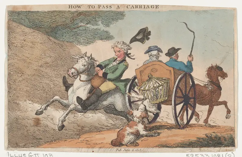 How to Pass a Carriage Wall Art by Thomas Rowlandson - High-Resolution Digital Print