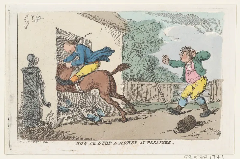 How to Stop a Horse at Pleasure Wall Art by Thomas Rowlandson - High-Resolution Digital Print
