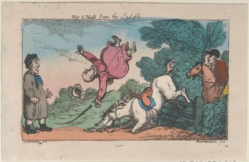How to Vault from the Saddle Wall Art by Thomas Rowlandson - High-Resolution Digital Print