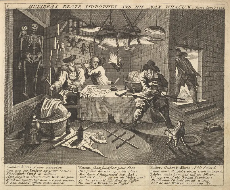 Hudibras Beats Sidrophel and His Man Wacum (Plate 8: Illustrations to Samuel Butler's Hudibras) Wall Art by William Hogarth - High-Resolution Digital Print