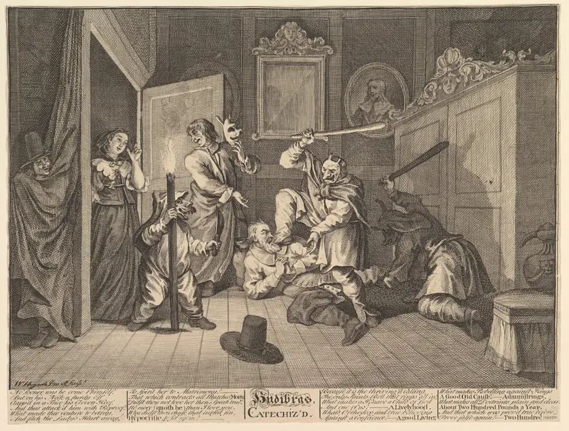 Hudibras Catechized (Twelve Large Illustrations for Samuel Butler's Hudibras, Plate 9) Wall Art by William Hogarth - High-Resolution Digital Print