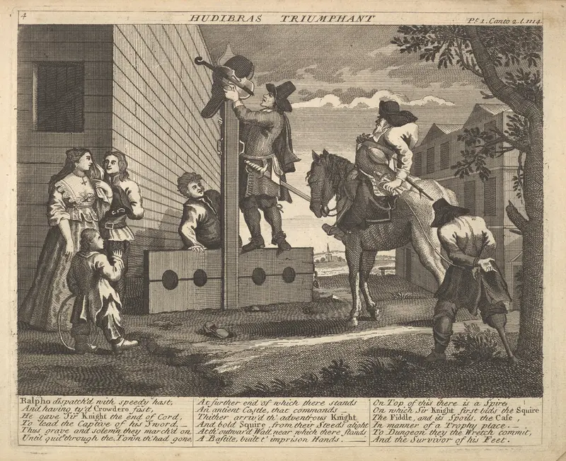 Hudibras Triumphant (Plate 4: Illustrations to Samuel Butler's Hudibras) Wall Art by William Hogarth - High-Resolution Digital Print