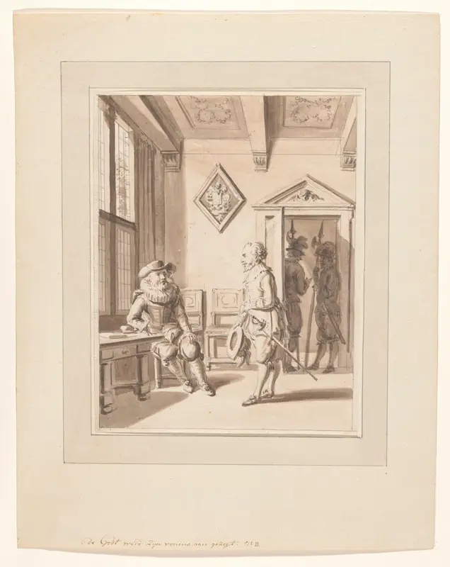 Hugo de Groot wordt zijn vonnis aangezegd Wall Art by anonymous - High-Resolution Digital Print