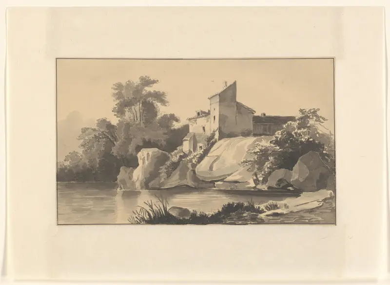Huis aan een meer Wall Art by Johannes van Reijn - High-Resolution Digital Print