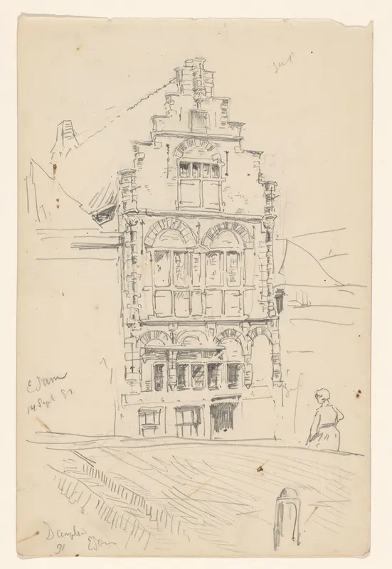 Huis aan het Damplein te Edam Wall Art by Jan Hoynck van Papendrecht - High-Resolution Digital Print